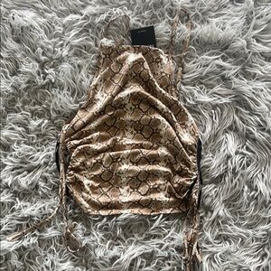 Forever 21 Brown Snake Print Crop Top